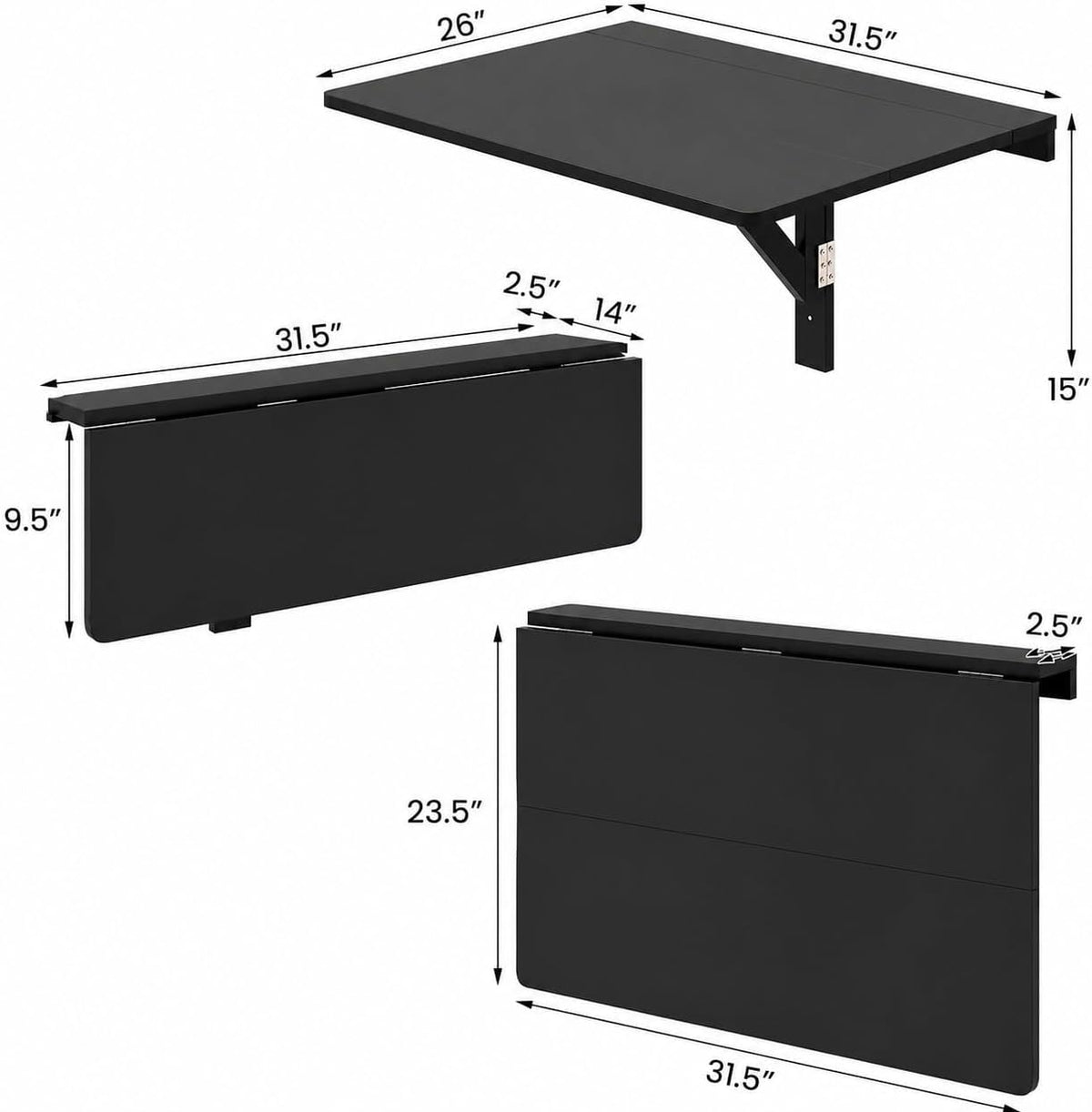 Space‑Saving Wall‑Mounted Drop‑Leaf Floating Folding Desk