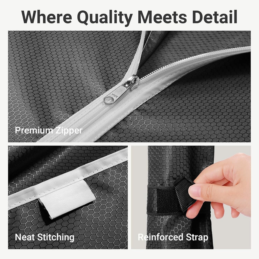 Black Rolling Portable Covered Garment Closet Rack