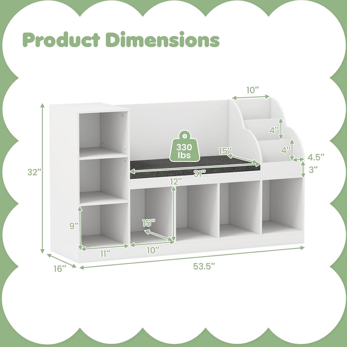 White Kids Bookshelf With Reading Nook Bench