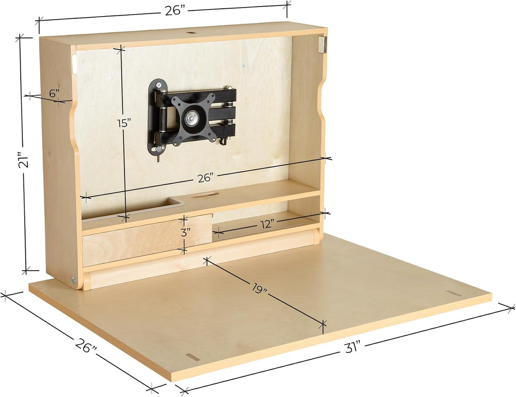 Space‑Saving Wall‑Mounted Folding Murphy Desk With Storage