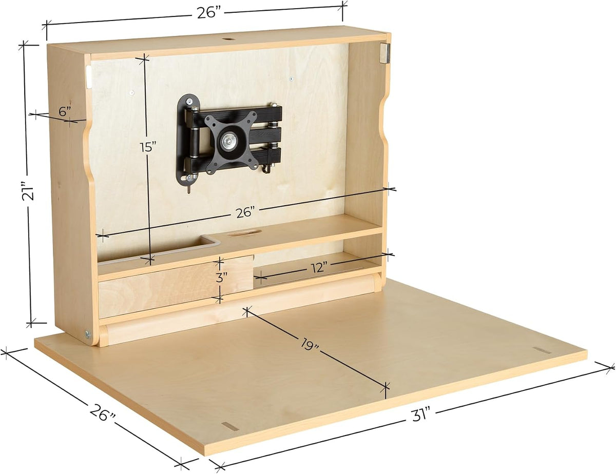 Space‑Saving Wall‑Mounted Folding Murphy Desk With Storage