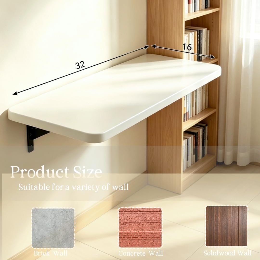 Wooden Wall‑Mounted Fold‑Down Folding Laundry Desk