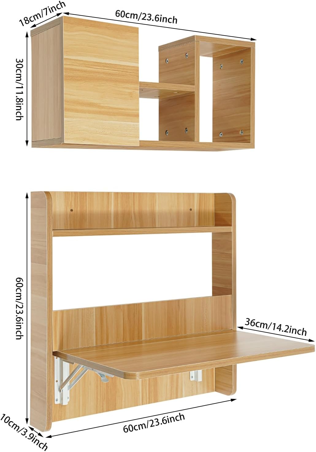 Space‑Saving Wall‑Mounted Folding Desk With Shelves