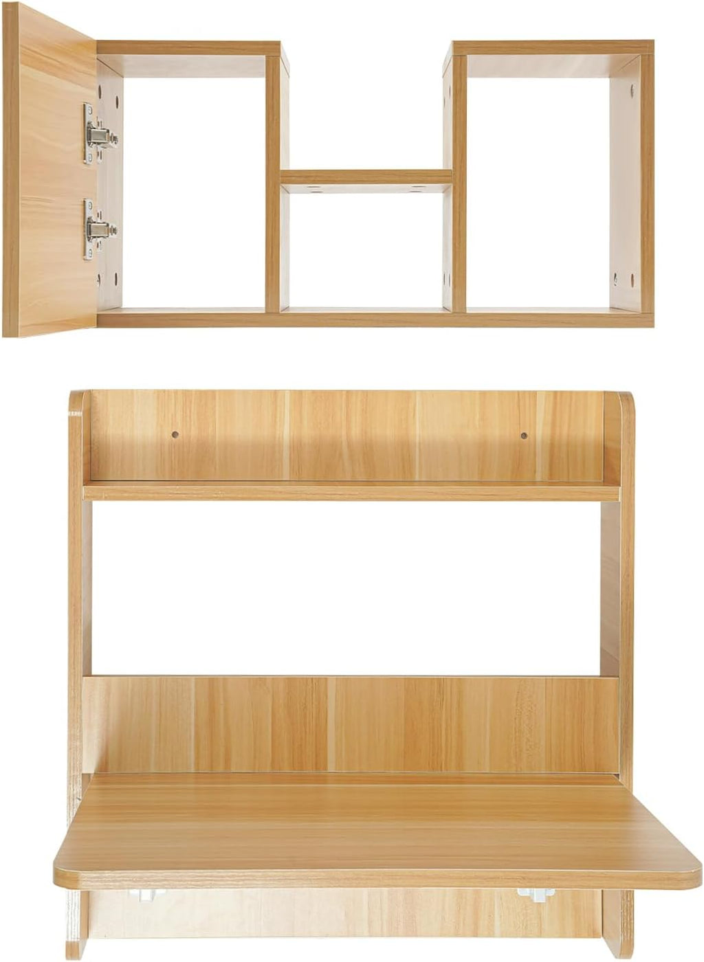 Space‑Saving Wall‑Mounted Folding Desk With Shelves