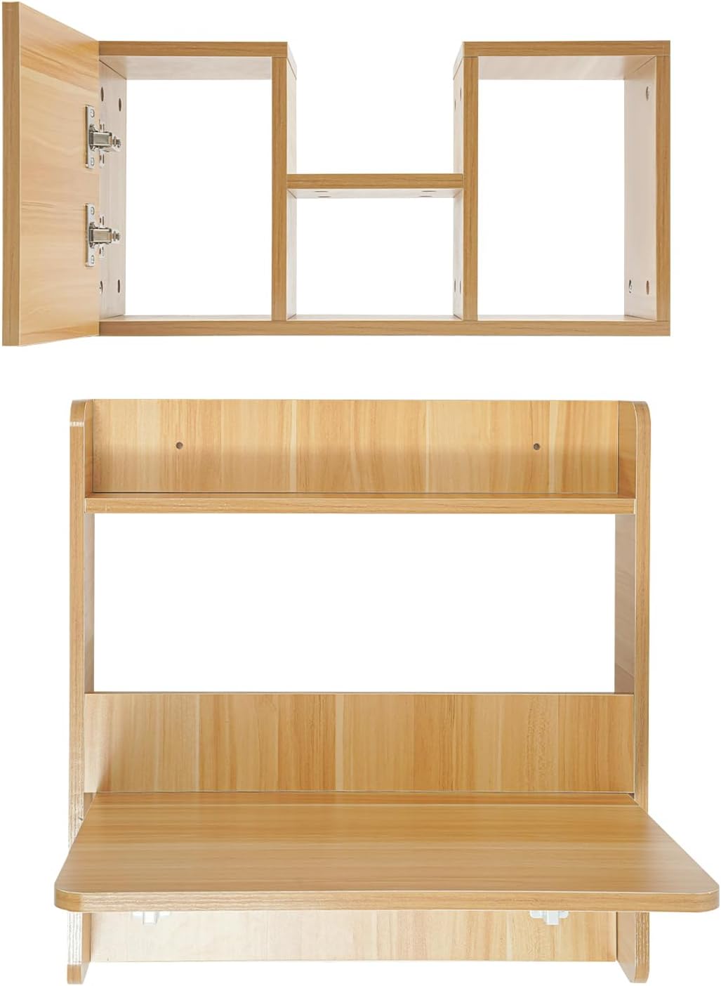 Space‑Saving Wall‑Mounted Folding Desk With Shelves