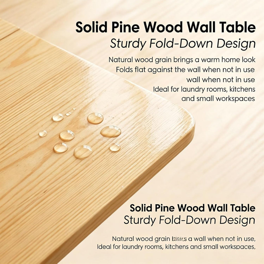 Space‑Saving Wall‑Mounted Floating Folding Wood Desk