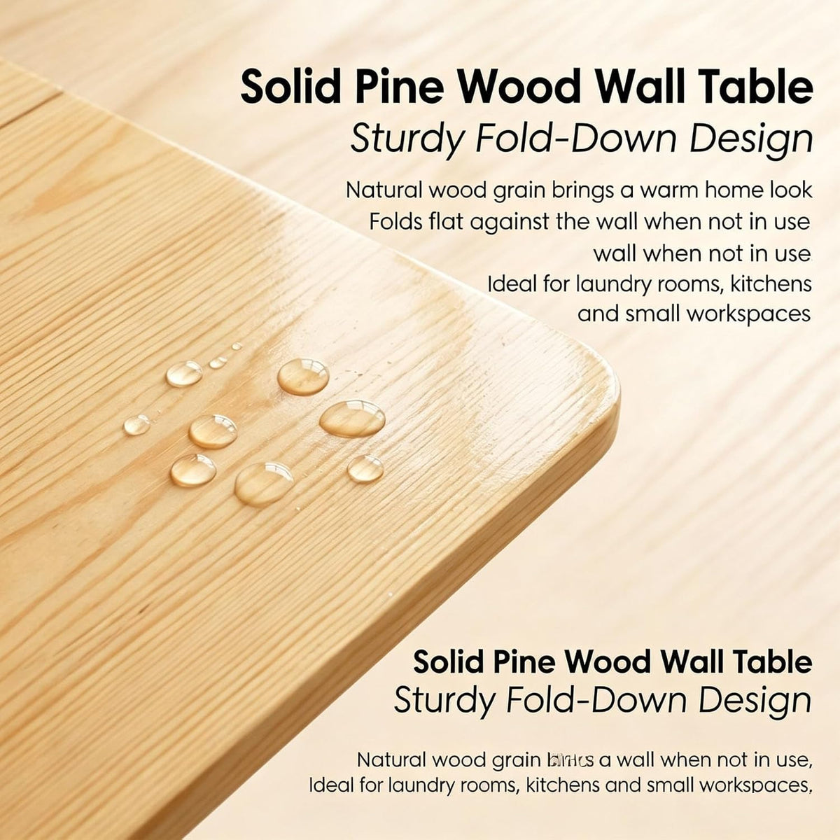 Space‑Saving Wall‑Mounted Floating Folding Wood Desk