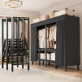 Black Foldable Heavy‑Duty Covered Portable Garment Rack