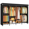 Black Heavy‑Duty Covered Portable Garment Rack