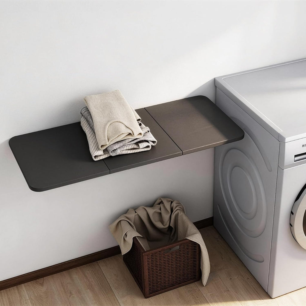 Black Wall‑Mounted Drop‑Leaf Space‑Saving Folding Desk