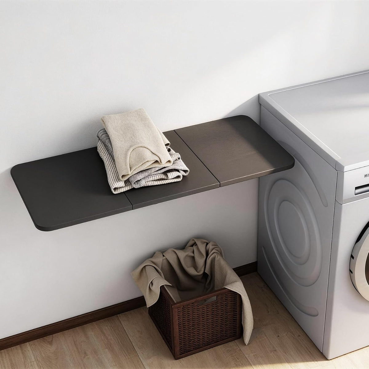 Black Wall‑Mounted Drop‑Leaf Space‑Saving Folding Desk