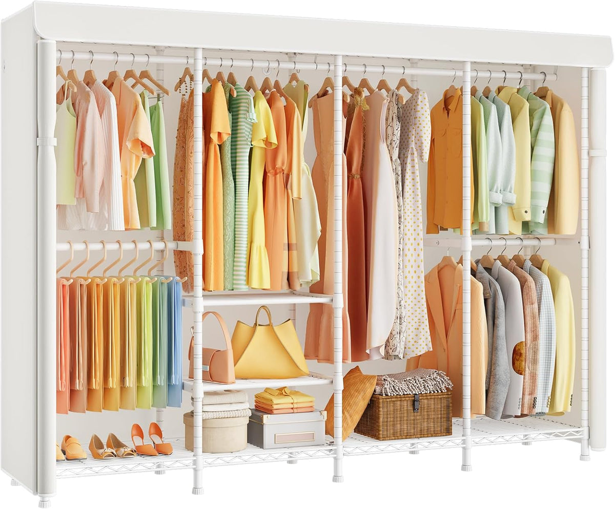 Black Large Heavy‑Duty Covered Portable Garment Closet