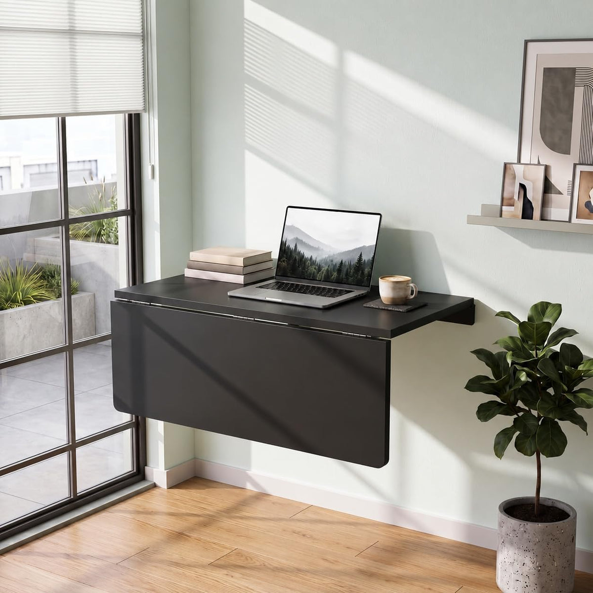 Space‑Saving Wall‑Mounted Drop‑Leaf Floating Folding Desk