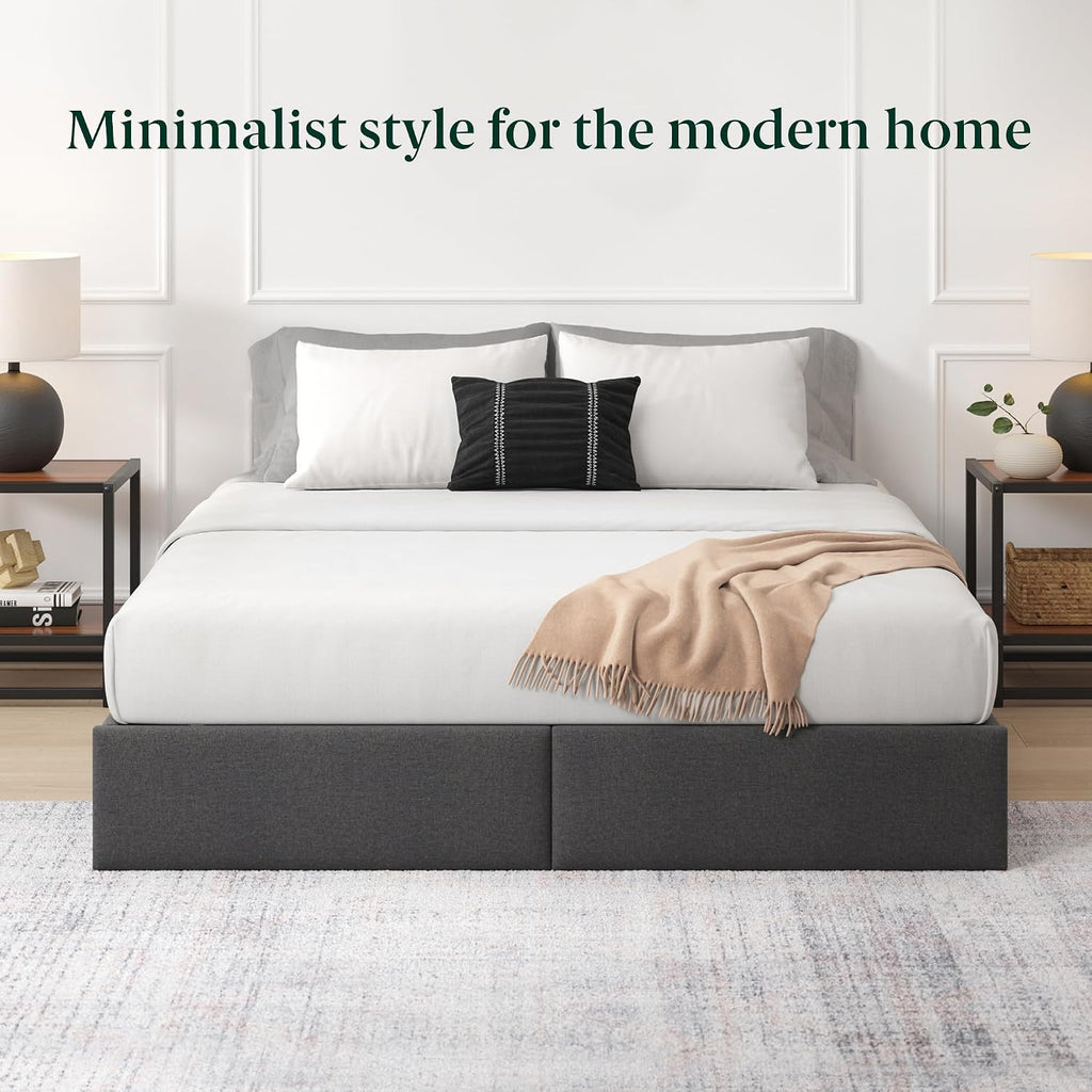 Modern Upholstered Queen Bed Frame With Storage Drawers