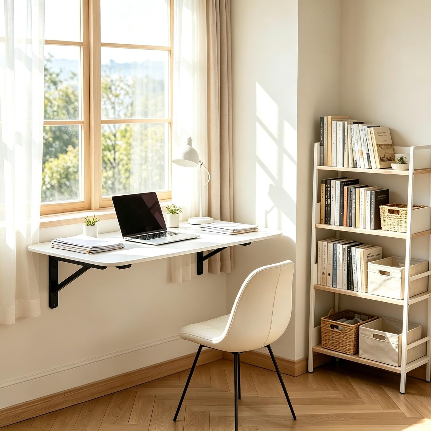 Wooden Wall‑Mounted Fold‑Down Folding Laundry Desk