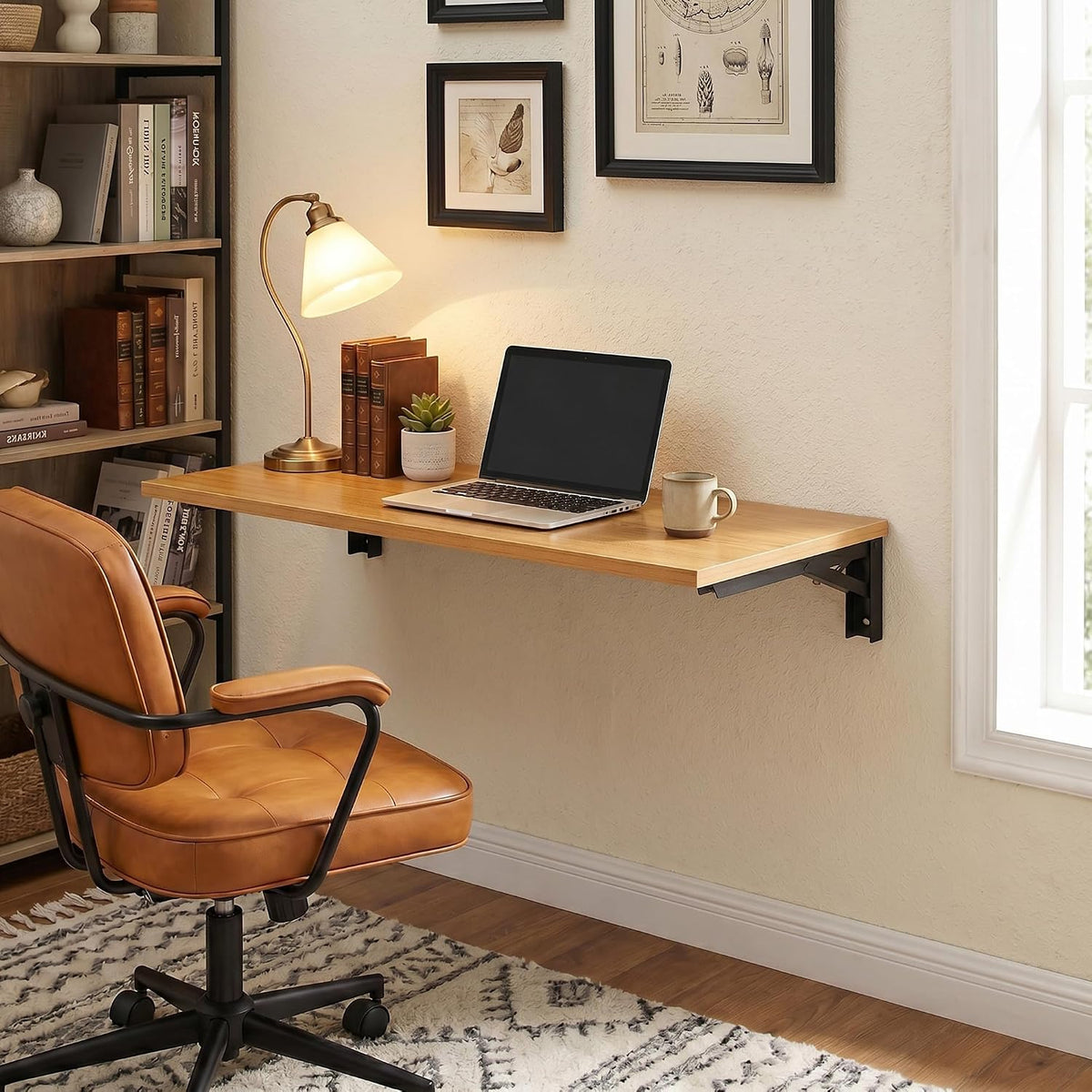 Teak Wall‑Mounted Fold‑Down Folding Work Table