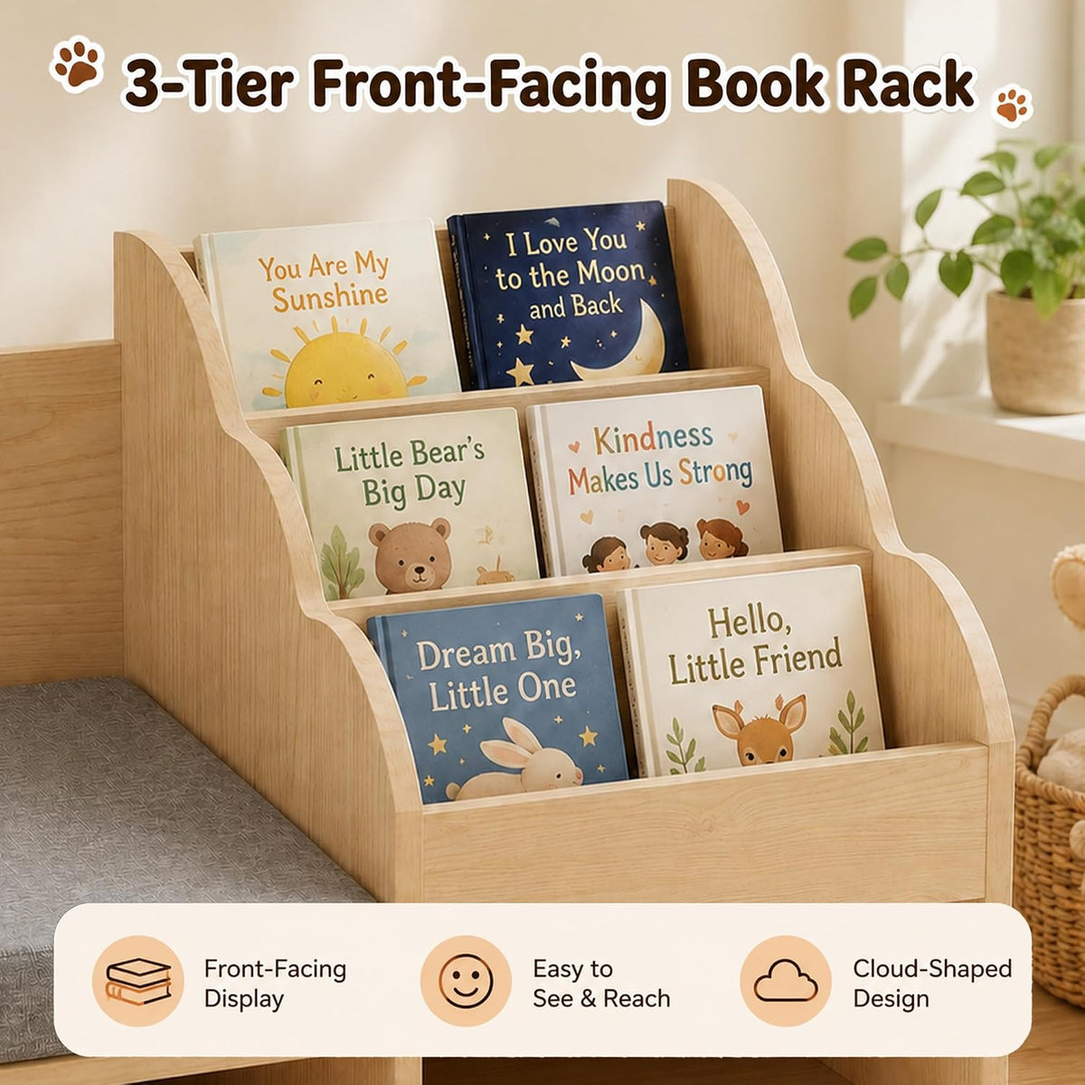 Natural Oak Kids Reading Nook With Storage Bench