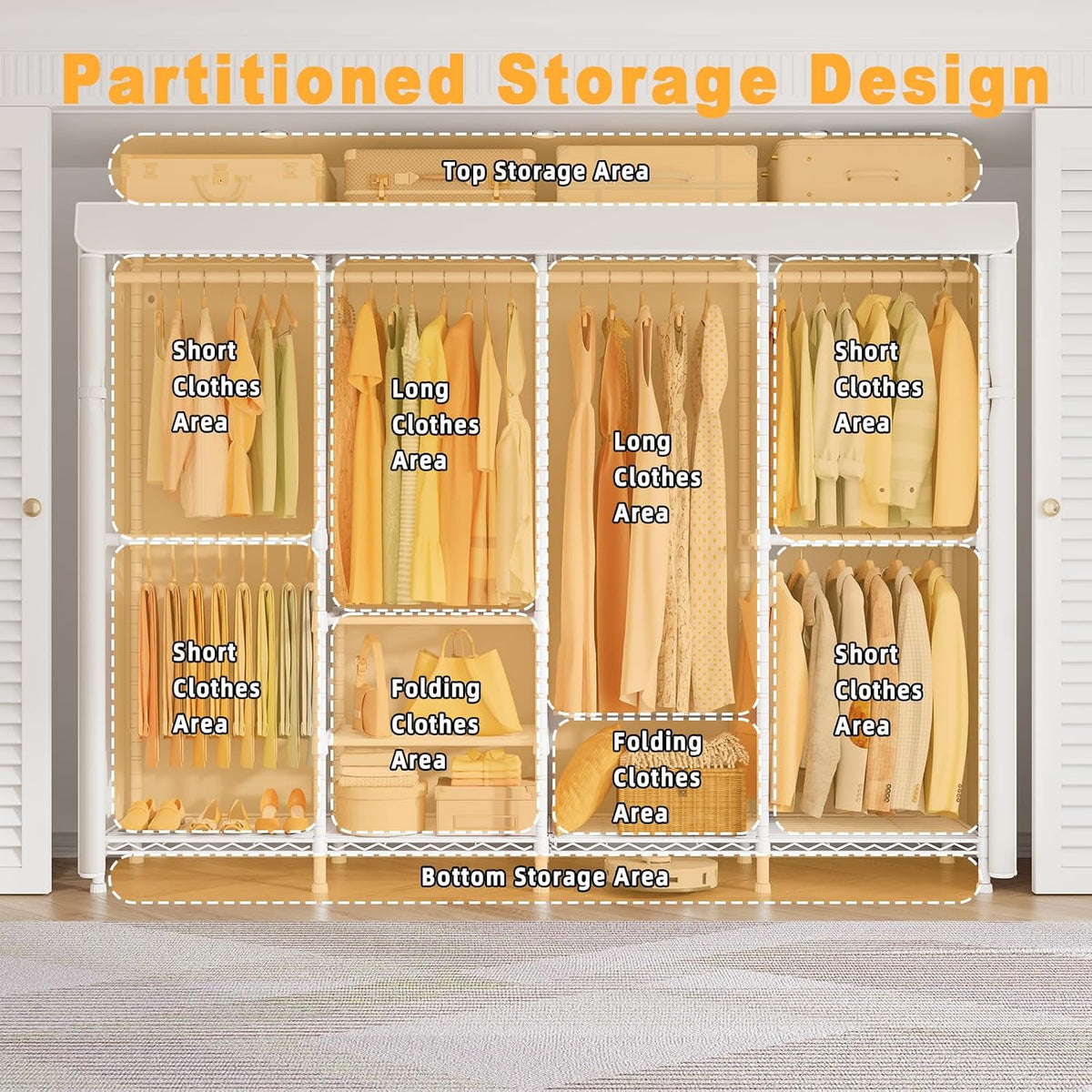 Black Large Heavy‑Duty Covered Portable Garment Closet