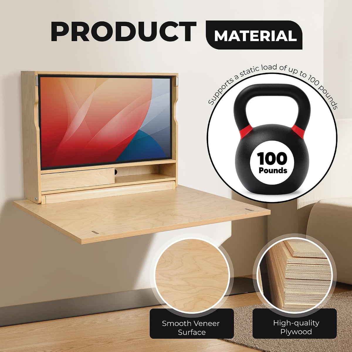 Space‑Saving Wall‑Mounted Folding Murphy Desk With Storage