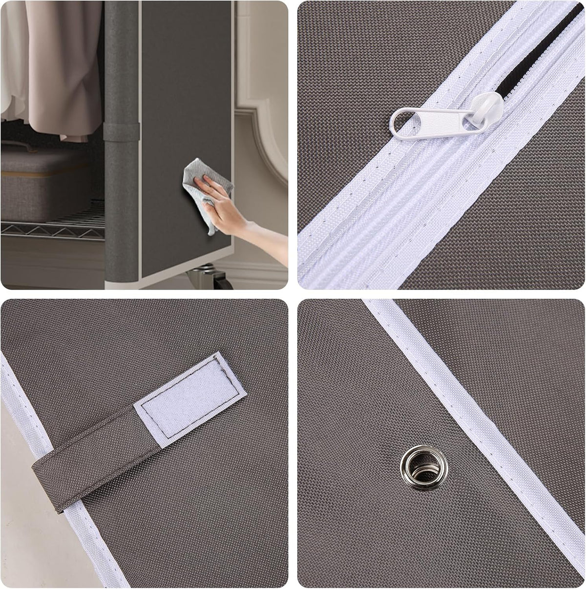 Gray Rolling Heavy‑Duty Portable Garment Closet Rack